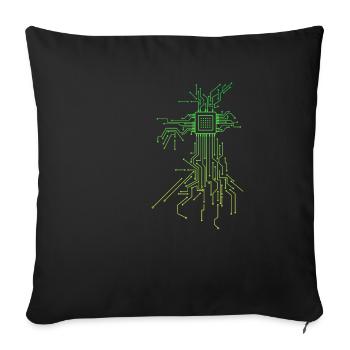 Disposition des cartes de circuits imprimés CPU coeur ordinateur admin nerd - Housse de coussin décorative 45 x 45 cm - noir - Devant
