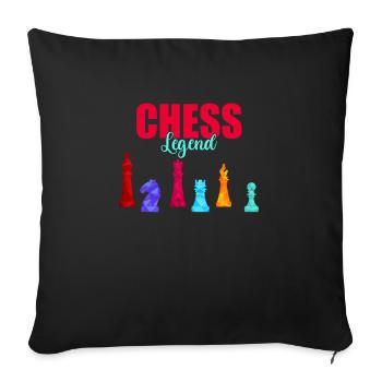 Schach Checkmate Tshirt Schachmatt Schachspieler - Sofakissenbezug 45 x 45 cm - Schwarz - Vorne