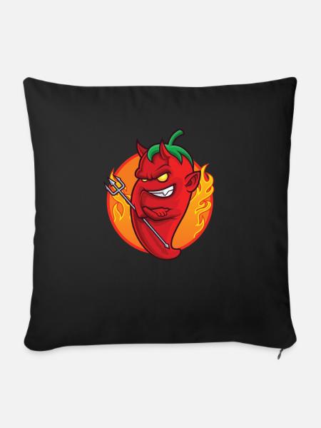 Chili Pfeffer - Sofakissenbezug 45 x 45 cm - Schwarz