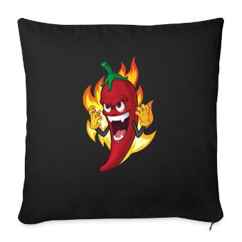 Chili pepper spicy food gift idea - Sofa pillowcase 17,3'' x 17,3'' (45 x 45 cm) - black - Front