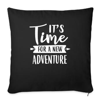 Randonnée Aventure Aventure Montagnes - Housse de coussin décorative 45 x 45 cm - noir - Devant