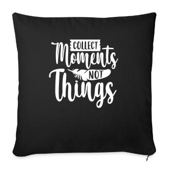 Collectionner des moments, pas des choses Randonnée en montagne - Housse de coussin décorative 45 x 45 cm - noir - Devant