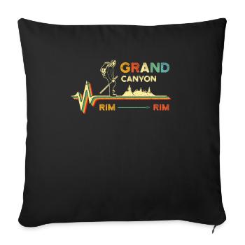 Chemise de randonnée Grand Canyon - Randonnée jante à jante - Cool - Housse de coussin décorative 45 x 45 cm - noir - Devant