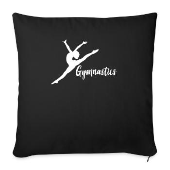 Cadeau de t-shirt de gymnastique de gymnastique - Housse de coussin décorative 45 x 45 cm - noir - Devant