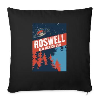 Roswell New Mexico USA Conspiracy Theories Fun Gif - Sofa pillowcase 17,3'' x 17,3'' (45 x 45 cm) - black - Front
