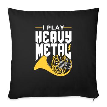 Horn Idée cadeau - Housse de coussin décorative 45 x 45 cm - noir - Devant
