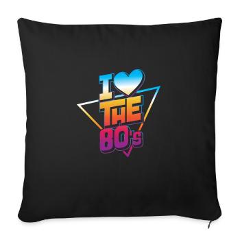 Heart| 80s| Decade| Triangle| Old School| Vintage - Sofakissenbezug 45 x 45 cm - Schwarz - Vorne