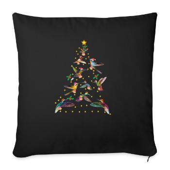 Hummingbird fir tree Christmas tree - Sofa pillowcase 17,3'' x 17,3'' (45 x 45 cm) - black - Front