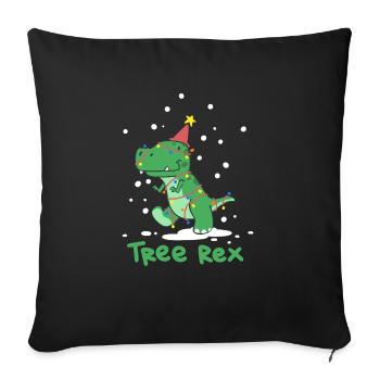 Weihnachten Tree Rex - Sofakissenbezug 45 x 45 cm - Schwarz - Vorne