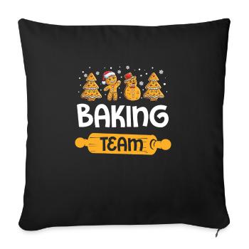 Back Team Bakers Christmas Baking Lebkuchen Plät - Sofa pillowcase 17,3'' x 17,3'' (45 x 45 cm) - black - Front