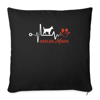 Heeler Mom Shirt - Heeler Dog T Shirt - Heeler Lov - Sofa pillowcase 17,3'' x 17,3'' (45 x 45 cm) - black - Front