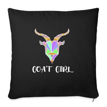 Goat Girl I Love Goats Gift Idea Goat Lover - Sofakissenbezug 45 x 45 cm - Schwarz - Vorne