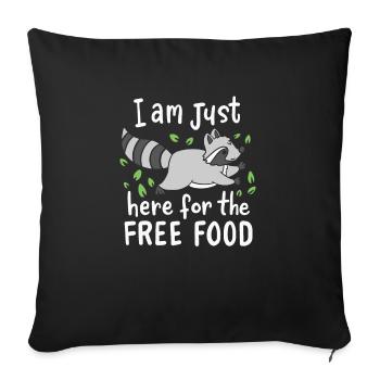 RACCOON: Nourriture gratuite - Housse de coussin décorative 45 x 45 cm - noir - Devant