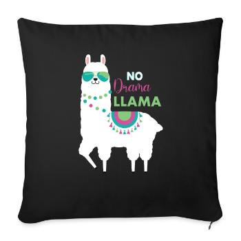 Llama - Sofa pillowcase 17,3'' x 17,3'' (45 x 45 cm) - black - Front