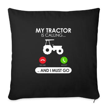 Mon tracteur appelle et je dois y aller - Tractor Love - Housse de coussin décorative 45 x 45 cm - noir - Devant