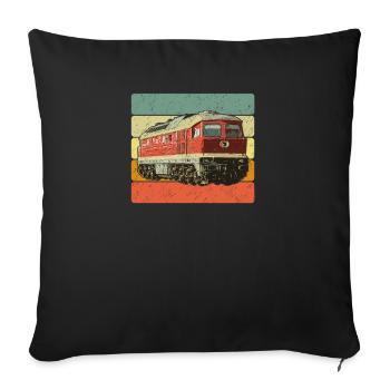 Diesel locomotive BR132 Ludmilla - Sofa pillowcase 17,3'' x 17,3'' (45 x 45 cm) - black - Front