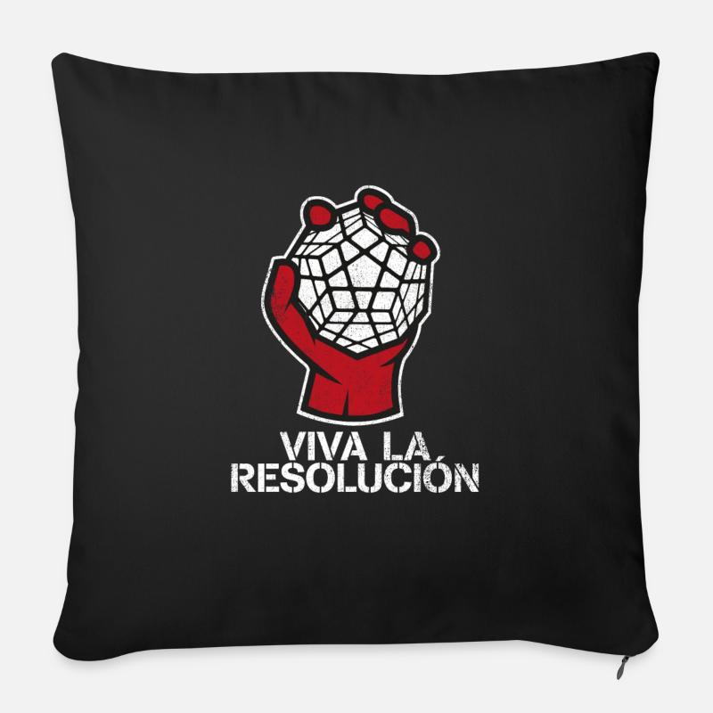 Viva la resolucion. Cubing-Cube-Cuber-Speedcubing - Housse de coussin décorative 45 x 45 cm - noir