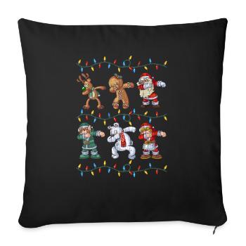 Dabbing Santa Reindeer Elf Bear Gingerbread Gifts - Sofa pillowcase 17,3'' x 17,3'' (45 x 45 cm) - black - Front
