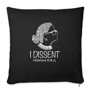 Feminism Notorious RBG - Ruth Bader Ginsburg - Sofa pillowcase 17,3'' x 17,3'' (45 x 45 cm) - black - Front