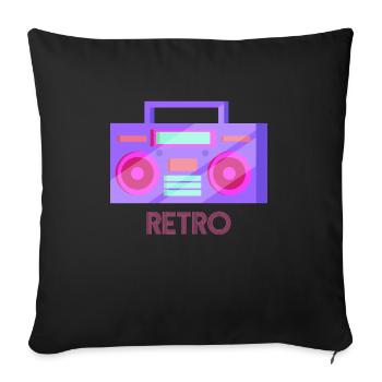 Retro music boombox vintage gift - Sofa pillowcase 17,3'' x 17,3'' (45 x 45 cm) - black - Front