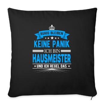Hausmeister Hauswart Facility Manager Geschenkidee - Sofakissenbezug 45 x 45 cm - Schwarz - Vorne