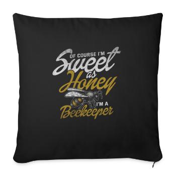 Imker Biene Honig Natur Bienchen Geschenk Imkerin - Sofakissenbezug 45 x 45 cm - Schwarz - Vorne