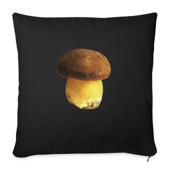 Porcini mushroom picker gift - Sofa pillowcase 17,3'' x 17,3'' (45 x 45 cm) - black - Front