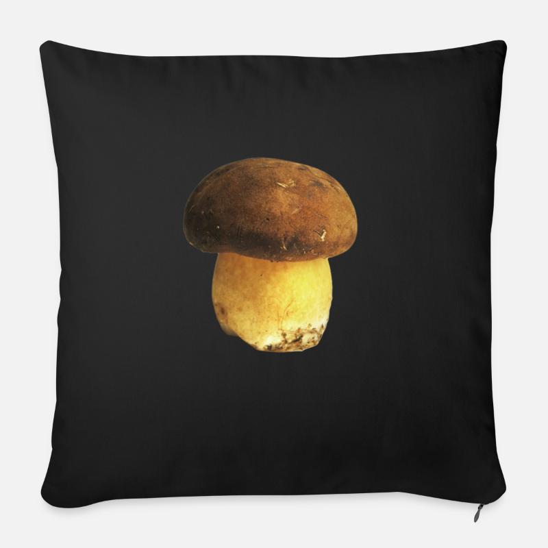 Cadeau cueilleur de champignons porcini - Housse de coussin décorative 45 x 45 cm - noir
