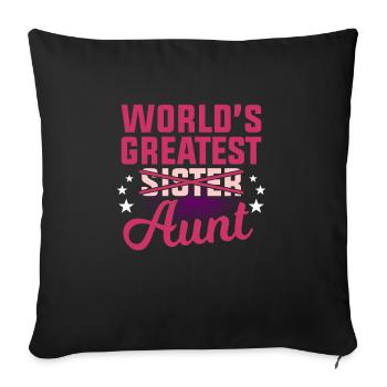 tante - Housse de coussin décorative 45 x 45 cm - noir - Devant