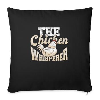 poulet - Housse de coussin décorative 45 x 45 cm - noir - Devant