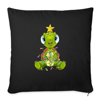 Tortues Christmas Tree Christmas Gift S - Housse de coussin décorative 45 x 45 cm - noir - Devant