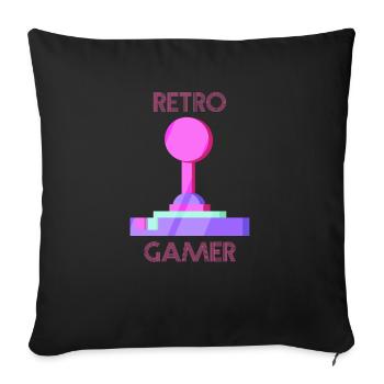 Retro Video Games Vintage Gift - Sofa pillowcase 17,3'' x 17,3'' (45 x 45 cm) - black - Front