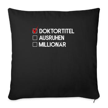 Geschenk zum Doktortitel - Sofakissenbezug 45 x 45 cm - Schwarz - Vorne
