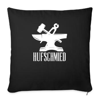 Hufschmied T-Shirt Geschenk Amboss - Sofakissenbezug 45 x 45 cm - Schwarz - Vorne