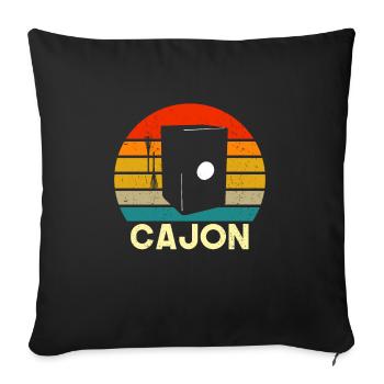 cajon vintage instrument - Sofa pillowcase 17,3'' x 17,3'' (45 x 45 cm) - black - Front