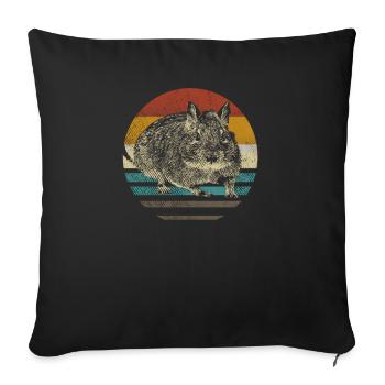 Degu degus rodent animal eighties retro vintage - Sofa pillowcase 17,3'' x 17,3'' (45 x 45 cm) - black - Front