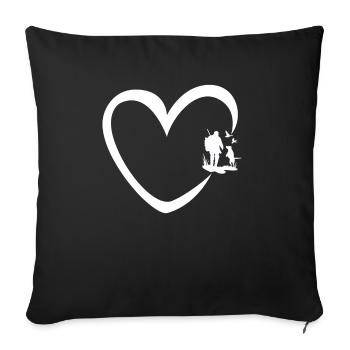 Jagen Herz Jäger Geschenk Jagdschein Jagdhütte - Sofakissenbezug 45 x 45 cm - Schwarz - Vorne