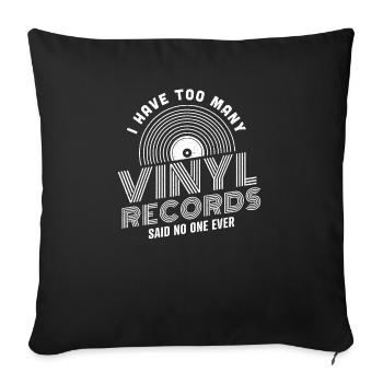 J'ai trop de disques vinyles - LP Vinyl Collector - Housse de coussin décorative 45 x 45 cm - noir - Devant