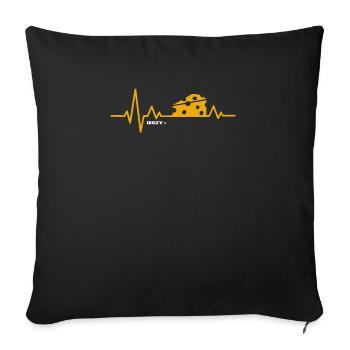 Heartbeat Cheese - cheese heartbeat - Sofa pillowcase 17,3'' x 17,3'' (45 x 45 cm) - black - Front