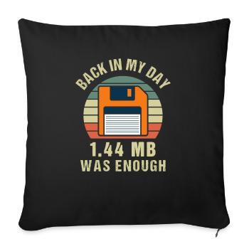 Cadeau rétro de disquette de programmeur - Housse de coussin décorative 45 x 45 cm - noir - Devant