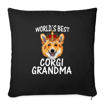 World s Best Corgi Grandma Dog Granddog T Shirt - Sofa pillowcase 17,3'' x 17,3'' (45 x 45 cm) - black - Front