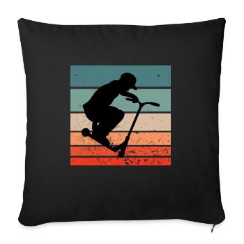 Scooter Roller Skater Tricks - Sofa pillowcase 17,3'' x 17,3'' (45 x 45 cm) - black - Front