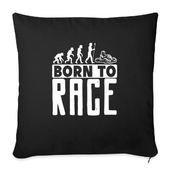 Go Kart Racer Build For Speed King Of Racetrack - Sofa pillowcase 17,3'' x 17,3'' (45 x 45 cm) - black - Front