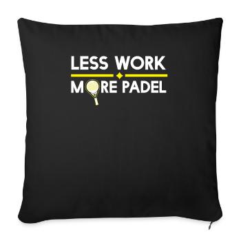 Less work Moe Padel - Padel tennis - Sofa pillowcase 17,3'' x 17,3'' (45 x 45 cm) - black - Front