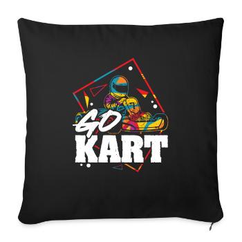 Go Kart Racer Build For Speed King Of Racetrack - Sofa pillowcase 17,3'' x 17,3'' (45 x 45 cm) - black - Front