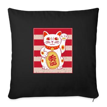 asia china japanische winkekatze - Sofakissenbezug 45 x 45 cm - Schwarz - Vorne