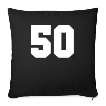 50 - number 50 - 50year - Sofa pillowcase 17,3'' x 17,3'' (45 x 45 cm) - black - Front