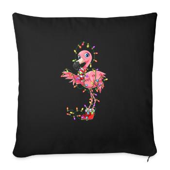Flamant rose cadeau de Noël Flamant rose - Housse de coussin décorative 45 x 45 cm - noir - Devant