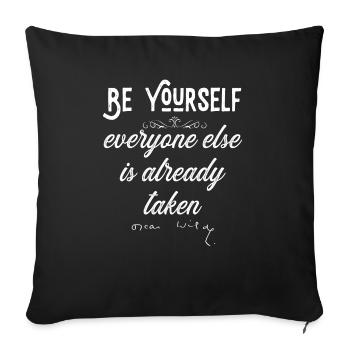 Soyez vous-même | Oscar Wilde - Housse de coussin décorative 45 x 45 cm - noir - Devant