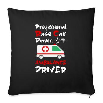 Chauffeur d'ambulance cadeau paramédic - Housse de coussin décorative 45 x 45 cm - noir - Devant